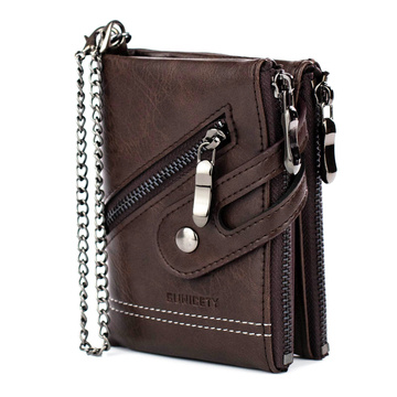 Alessio PORTFEL MĘSKI Block Kart RFID ŁAŃCUCH Pudełko PREZENTOWE