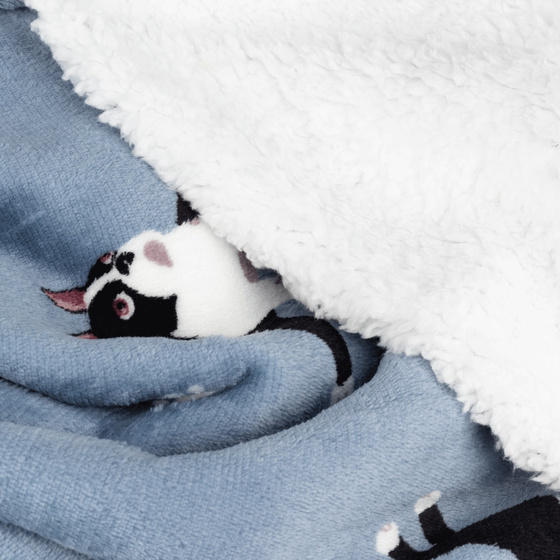 KOCOBLUZA KOC BLUZA CIEPŁA 2w1 GRUBA XXL FUTRZAK POLAR z kapturem OVERSIZE