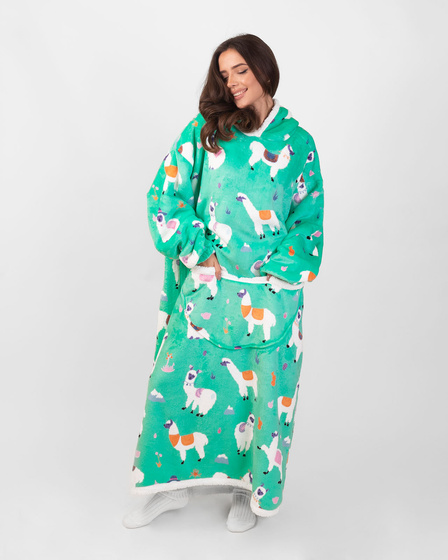 KOCOBLUZA KOC BLUZA CIEPŁA 2w1 GRUBA XXL FUTRZAK POLAR z kapturem OVERSIZE