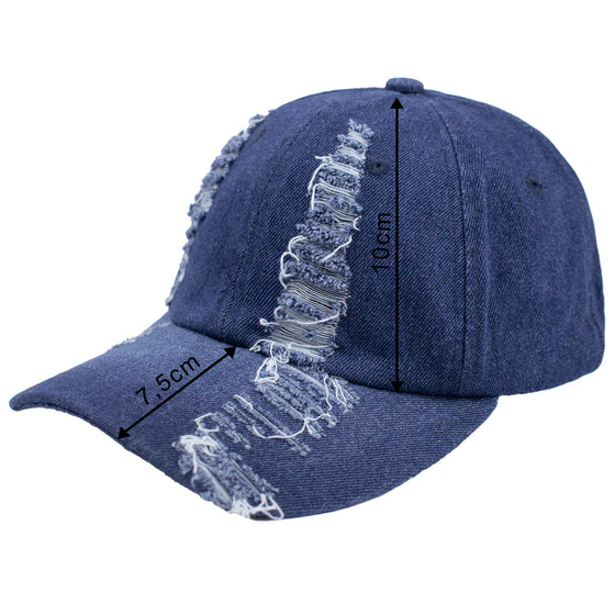 Czapka z DASZKIEM kaszkietówka jeansowa VINTAGE