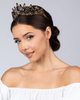 DIADEM Korona Tiara MISS GLOW Wieczorowy CZARNE cyrkonie KRYSZTAŁY 