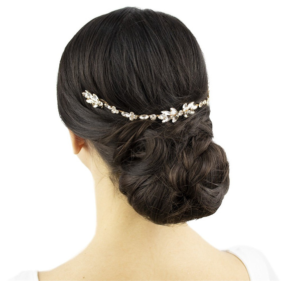 OZDOBA DO WŁOSÓW złota ŚLUBNA grzebyk cyrkonie