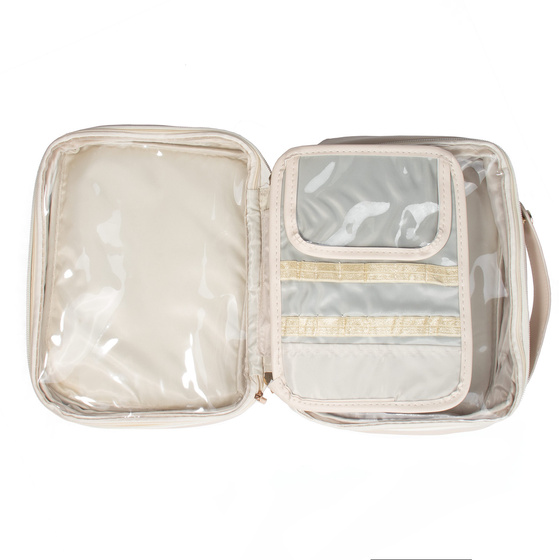 KOSMETYCZKA duża DAMSKA podróżna ORGANIZER na kosmetyki KUFEREK