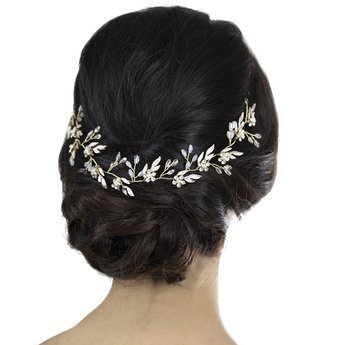 OZDOBA DO WŁOSÓW ślubna pudrowa KRYSZTAŁY długa