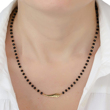 Naszyjnik skrzydło STAL SZLACHETNA POZŁACANA