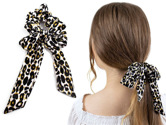 GUMKA DO WŁOSÓW apaszka SCRUNCHIES panterka FROTKA