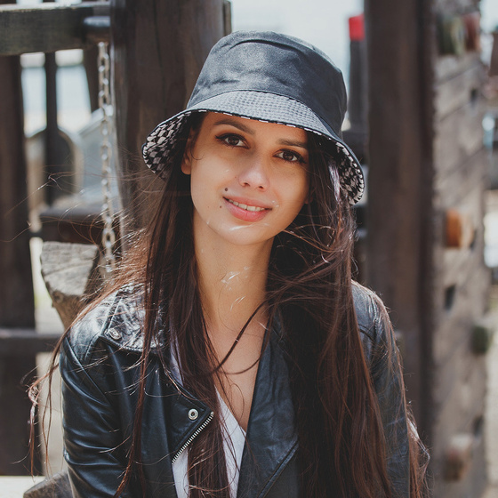 BUCKET HAT czapka dwustronna KAPELUSZ kratka