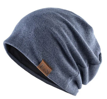 Czapka BEANIE smerfetka oversize MŁODZIEŻOWA ZIMOWA