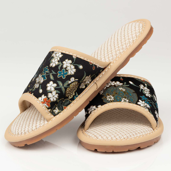 KAPCIE damskie Alessio domowe KWIATY Lekkie Miękkie FOLK r. 36-37