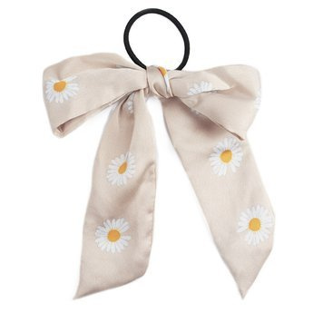 GUMKA frotka DO WŁOSÓW beżowa KOKARDA stokrotki