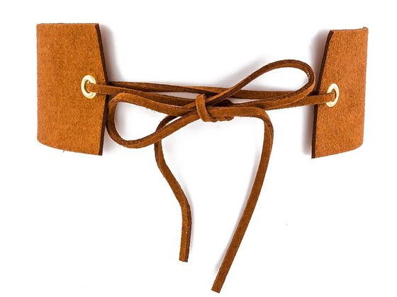 Choker NASZYJNIK przeplatany brązowy