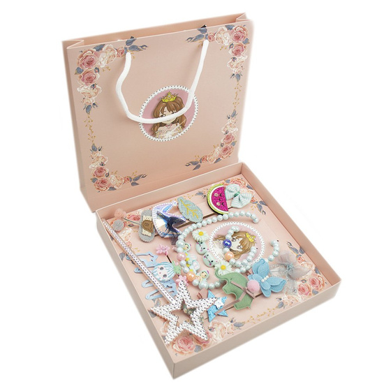 ZESTAW DLA DZIEWCZYNKI niebieski SPINKI naszyjnik