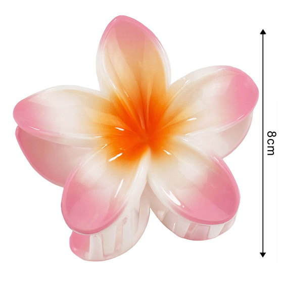 KLAMRA szczęka SPINKA do włosów KWIAT żabka HAWAJSKA KWIAT PLUMERII