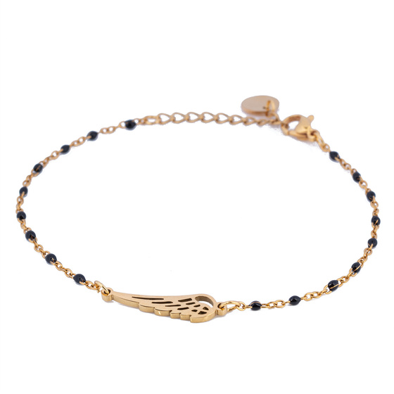 Bransoletka STAL SZLACHETNA POZŁACANA skrzydło