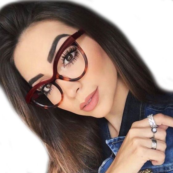 OKULARY damskie KUJONKI ZERÓWKI czerwone