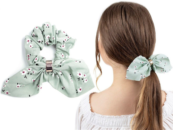 GUMKA do włosów FROTKA apaszka SCRUNCHIES miętowa