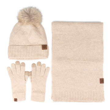 Alessio KOMPLET CZAPKA + SZALIK + RĘKAWICZKI DOTYKOWE ciepły POLAR ZIMOWY