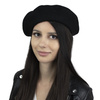 BERET damski FRANCUSKI wełniany CZARNY elegancki