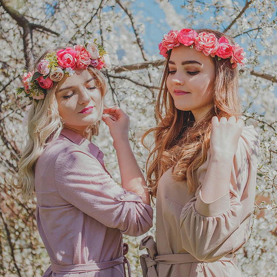 WIANEK na głowę KWIATY piwonie RÓŻOWY ślubny