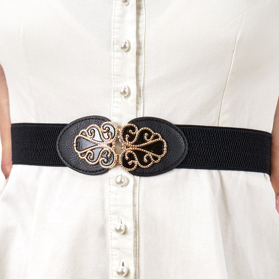 Pasek DAMSKI elastyczny PAS gumowy SZEROKI klamra