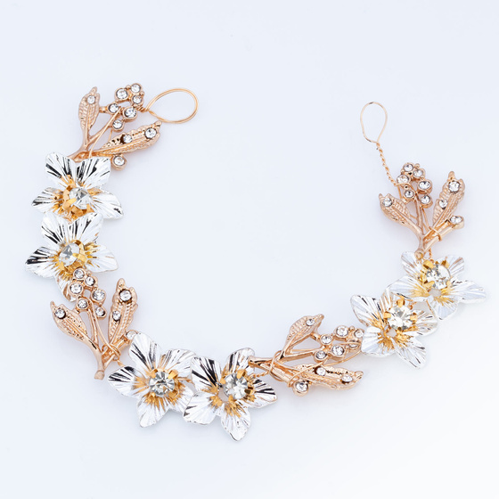 Ozdoba ŚLUBNA do włosów GAŁĄZKA damska cyrkonie kryształki