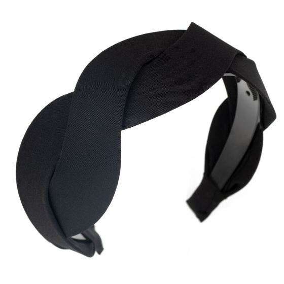 OPASKA DO WŁOSÓW Miss Glow czarna szeroka warkocz klasyczna PLECIONA