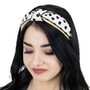 OPASKA DO WŁOSÓW żółta KROPKI węzeł supeł PIN UP