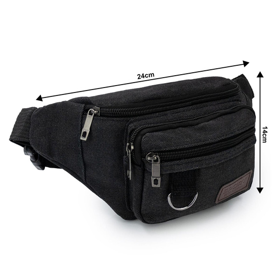 Alessio NERKA Torebka SASZETKA BIODRÓWKA męska POJEMNA z paskiem