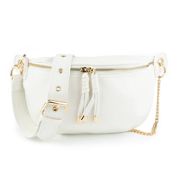 NERKA SASZETKA TOREBKA damska na RAMIĘ POJEMNA CROSSBODY ZŁOTY ŁAŃCUCH