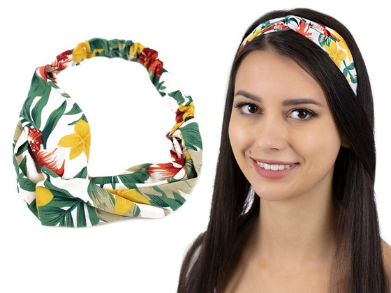 OPASKA DO WŁOSÓW kwiaty NA GUMCE bandamka TURBAN