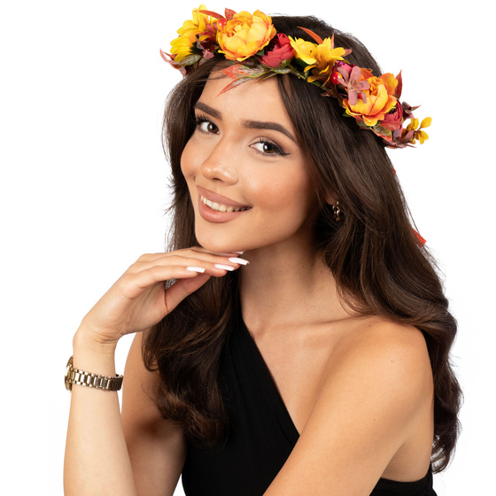 WIANEK na głowę Miss Glow BOHO ślubny PANIEŃSKI kwiaty REGIONALNY FOLK