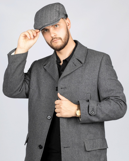 KASZKIET Męski Alessio Stylowy Elegancki FLAT CAP Jesień Zima Czapka RETRO