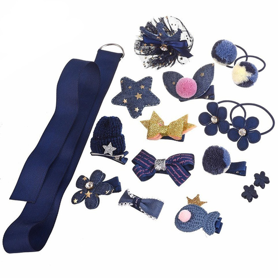 ZESTAW DLA DZIEWCZYNKI gumki spinki PREZENT granat