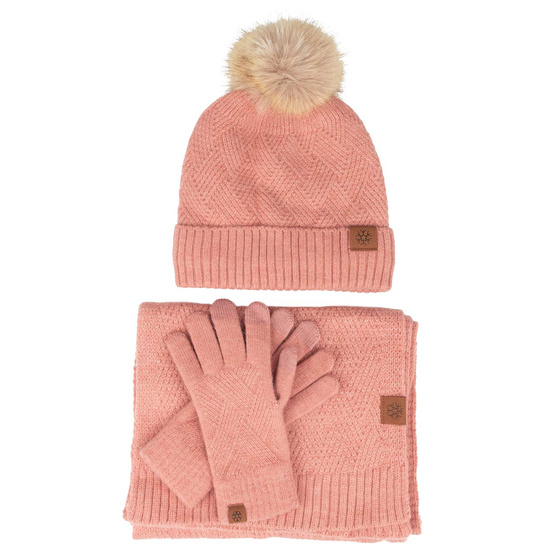 Alessio KOMPLET CZAPKA + KOMIN + RĘKAWICZKI DOTYKOWE ciepły POLAR ZIMOWY