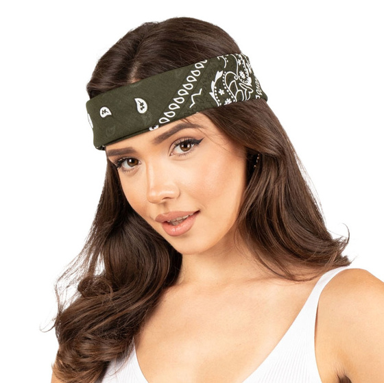 BANDAMKA BANDANA Alessio CHUSTKA CHUSTA butelkowa zieleń