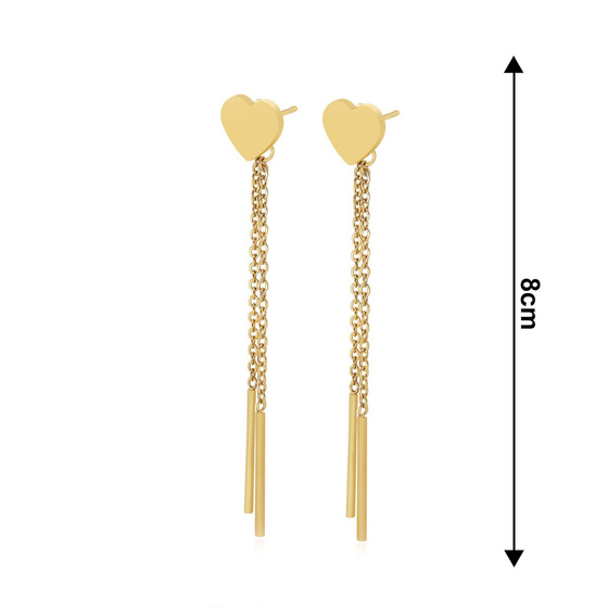Kolczyki DŁUGIE wiszące STAL SZLACHETNA POZŁACANA