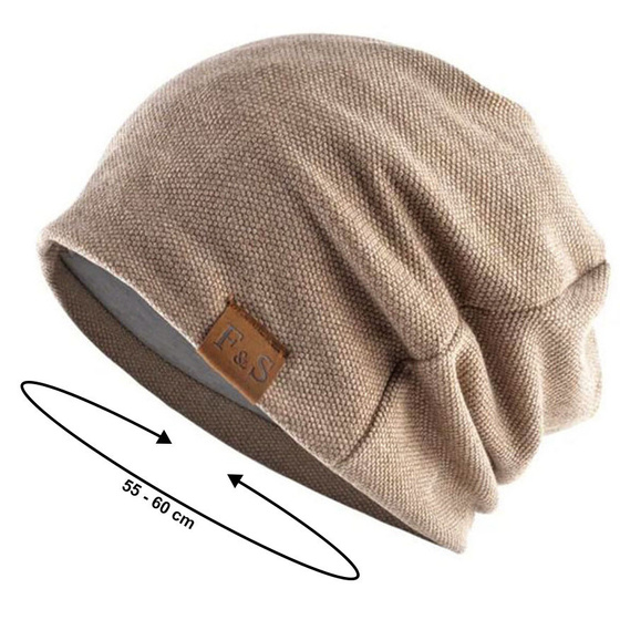 Czapka BEANIE smerfetka oversize MŁODZIEŻOWA ZIMOWA POLAR