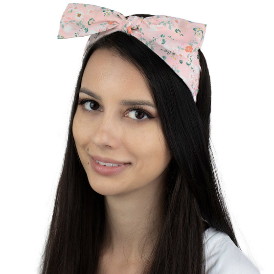 OPASKA do włosów KWIATY węzeł KOKARDA supeł róż