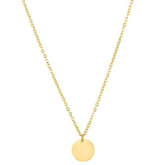 Naszyjnik damski kółko STAL SZLACHETNA POZŁACANA