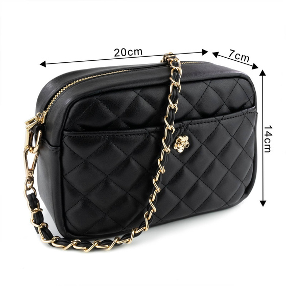 Alessio TOREBKA Damska CROSSBODY PIKOWANA na ramię łańcuszek QUILTED