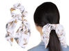 GUMKA do włosów APASZKA kwiaty BIAŁA scrunchies