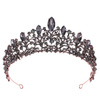 DIADEM Korona Tiara MISS GLOW Wieczorowy CZARNE cyrkonie KRYSZTAŁY