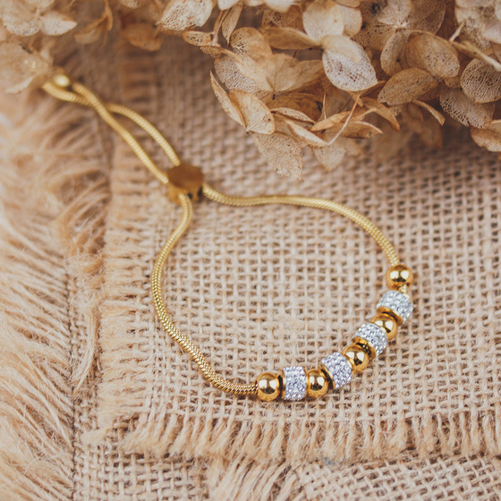 Bransoletka żmijka STAL SZLACHETNA POZŁACANA