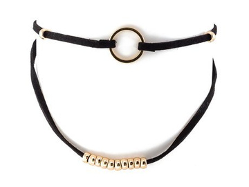 Choker NASZYJNIK z kółkiem złoty