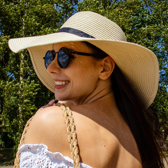 KAPELUSZ plażowy DAMSKI SŁOMKOWY kokarda letni SŁOMIANY duże rondo