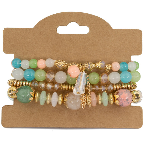 ZESTAW BRANSOLETEK elegancki koraliki KRYSZTAŁKI