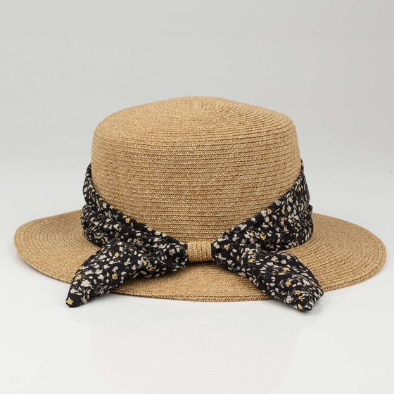 KAPELUSZ DAMSKI Alessio słomkowy boho lato plaża KOKARDA słomiany