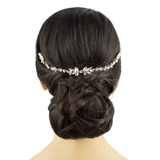 OZDOBA DO WŁOSÓW złota ŚLUBNA grzebyk cyrkonie