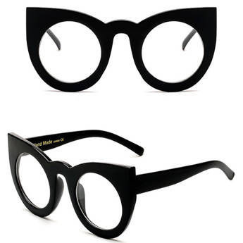 OKULARY ZERÓWKI damskie kocie CZARNE