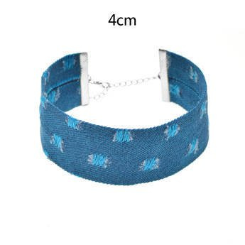 Choker materiał niebieski